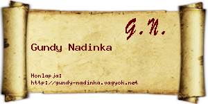 Gundy Nadinka névjegykártya
